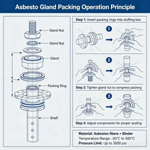 asbestos gland packing application