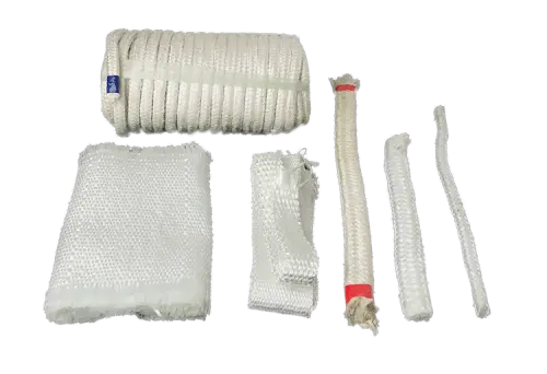 Asbestos insulation products: cloth, tape, and rope rolls